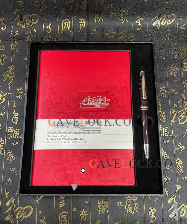 Set with Around the World Red Rollerball and Sartorial Notepad Holder